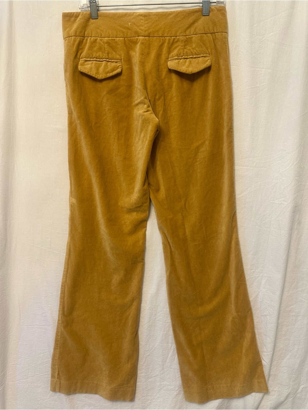 Johnny Was Golden Mustard Cotton Velvet Pants Straight Flair Leg Boho Luxury - Picture 4 of 9